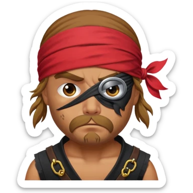Irritated pirate sticker