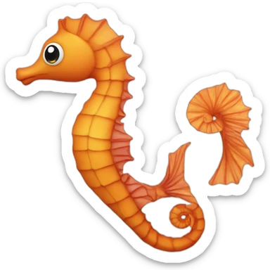 orange seahorse sticker