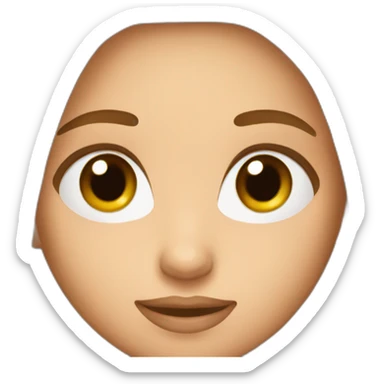 a girl with long straight brownish hair wide eyebrows sticker