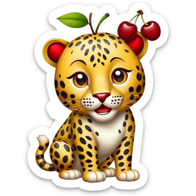 Leopardo con cerezas Marca Coach sticker