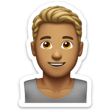 Tan guy with hair on the sides of hair but no hair in the middle, young sticker