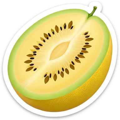 honeydew whole very yellow melon oval shape sticker