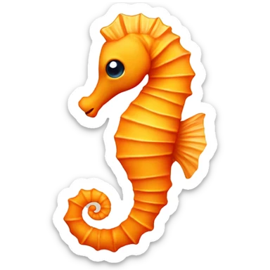 Orange Seahorse sticker