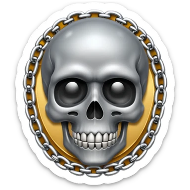 Skull with a chain sticker