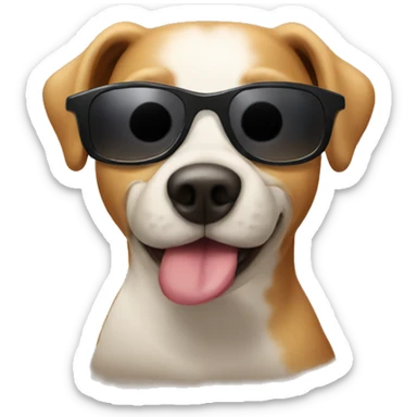 Dog pooping with sunglasses sticker