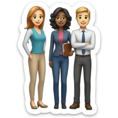 virtual education team 2 women and 1 men sticker