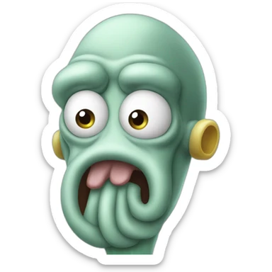 squidward sucking in his lips sticker