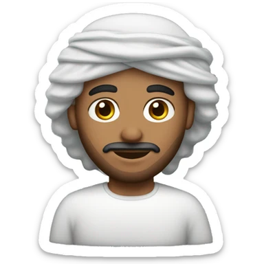 Curly hair arab men  sticker