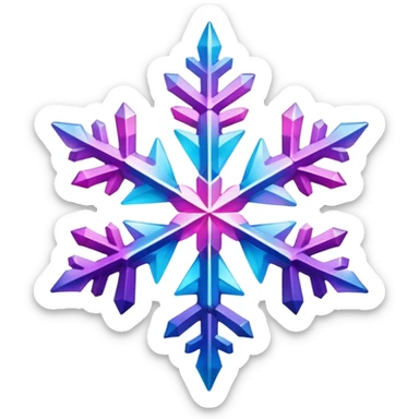 Gradient iridescent Pink violet blue star snowflake  sticker
