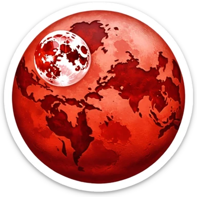 Blood moon without eyes mouth or nose sticker