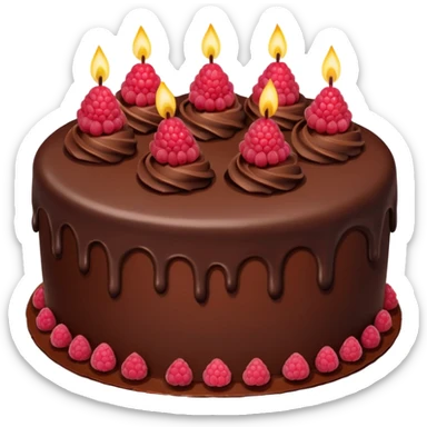 Chocolate Birthday Cake with raspberries sticker