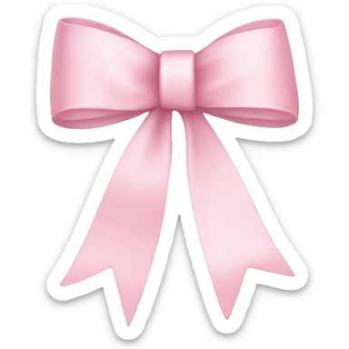 light pink ribbon bow sticker