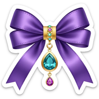 violet ribbon with jewelry sticker