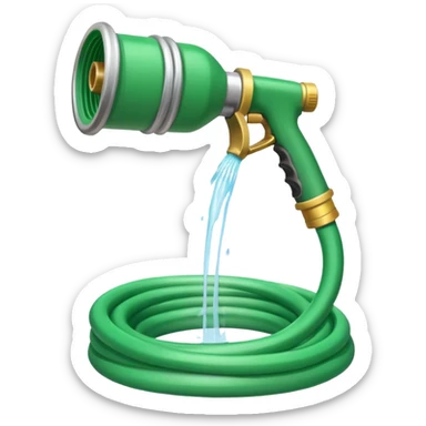 A garden hose spewing water sticker