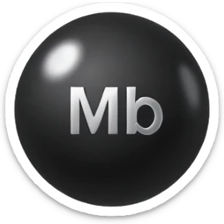 Black Ball with MB written on it. Nothing else no holes. sticker