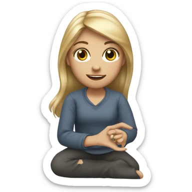 Dirty blonde haired girl proposing  sticker