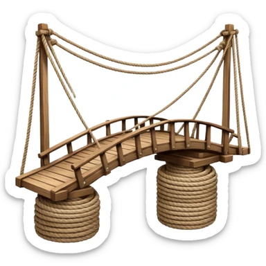 bridge made off rope and wood side view sticker