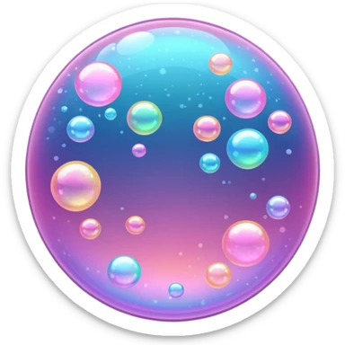 pink  bubbles glittter sticker
