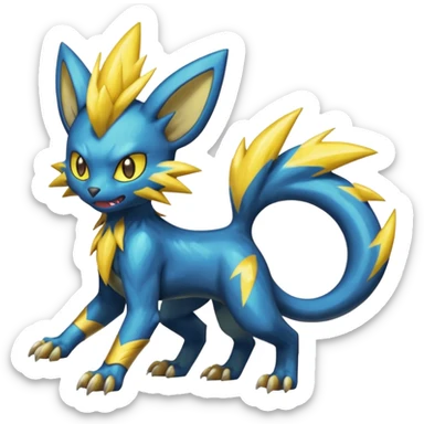 Shiny Colorful Crazy Manic Feral Manectric-Shinx-Luxray-Electrike-Pokémon-Fakémon-fusion sticker