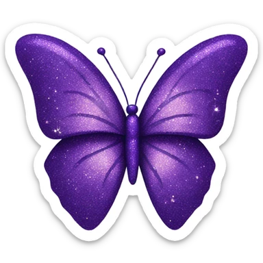 Glitter butterfly purple sticker