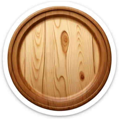 circular wooden slightly curved plate sticker