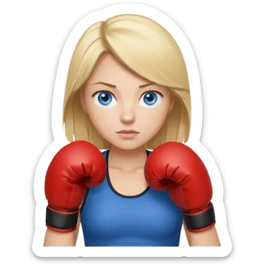Rubia de ojos azules boxeo sticker