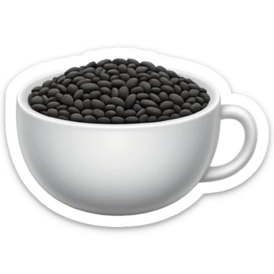 cup of black sesame seeds without a face sticker