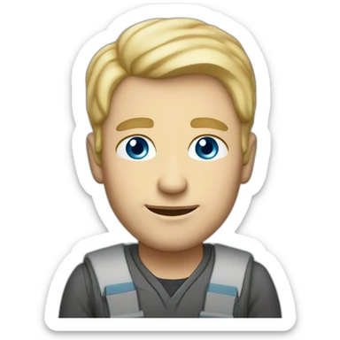 52 year old blue-eyed blonde-haired personable trustworthy professional male sticker