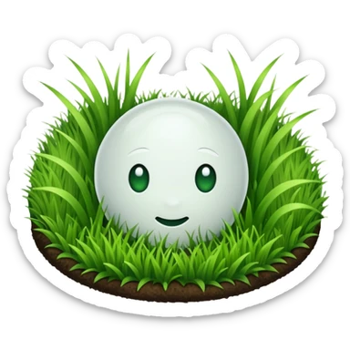 Make an emoji of a soccer penalty spot - it should be a white dot on a patch of grass sticker