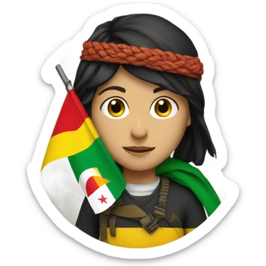 Circle Yalow with kurdish flag sticker