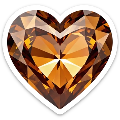 brown heart shaped diamond sticker