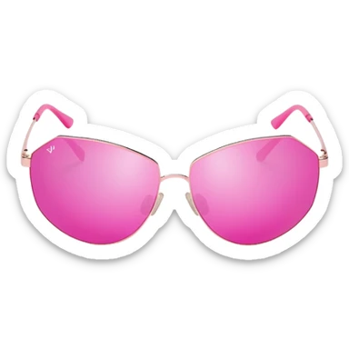 pink mirrored shield sunglasses, Y2K cyber style, frameless design sticker