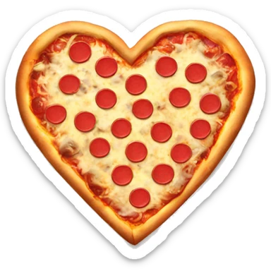 Heart pizza sticker