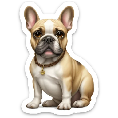 French bulldog sitting on top of a horse sticker