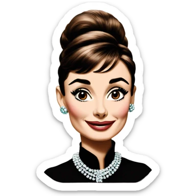 Audrey Hepburn from the film Breakfast at Tiffany’s sticker