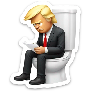 trump on toilet sticker