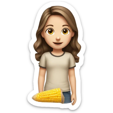 Caucasian little girl with brown hair that uses a corn-hole bag as her favorite doll sticker
