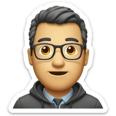 Nerd emoji with a double chin sticker