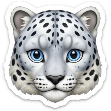  Snow leopard-whole body-eyes are blue sticker