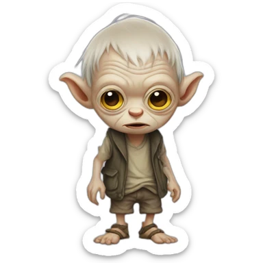 cute hipster gollum sticker