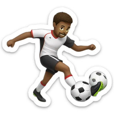 Kicking a soccer ball sticker