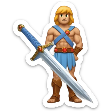 he man sword in hand sticker