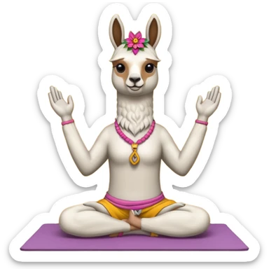 llama doing yoga sticker