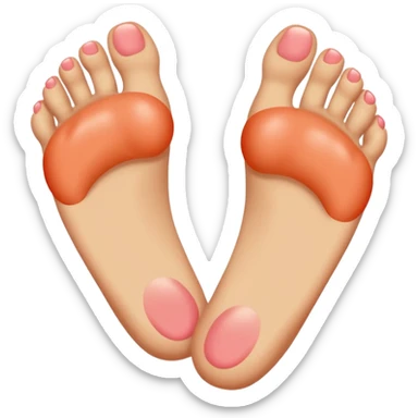 Kicking feet while blushing sticker