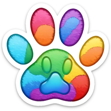 Rainbow paw print sticker