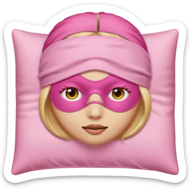  pink sleep mask face emji sticker