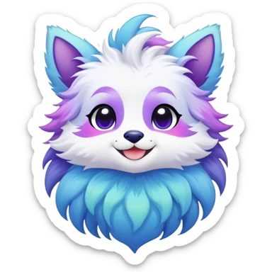 Kawaii bright fantasy ethereal anthro fursona animal sticker