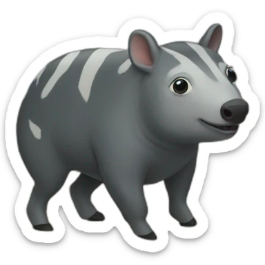 tapir dancing rock sticker