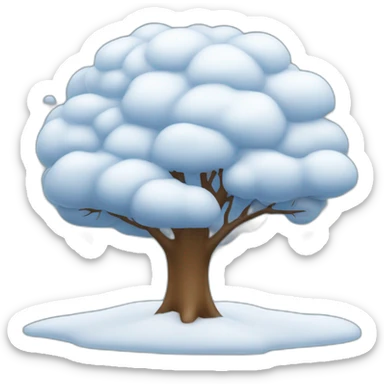 Un arbre avec un parapluie et il neige des plots sticker