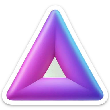 triangle with circle ends eith a purple and pnk leg and light blue body sticker